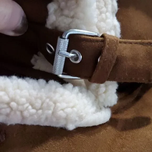 GUESS MENS FAUX-SHEARLING COGNAC OVERCOAT SIZE M NWOT-NEW WITHOUT TAGS - Picture 13 of 14